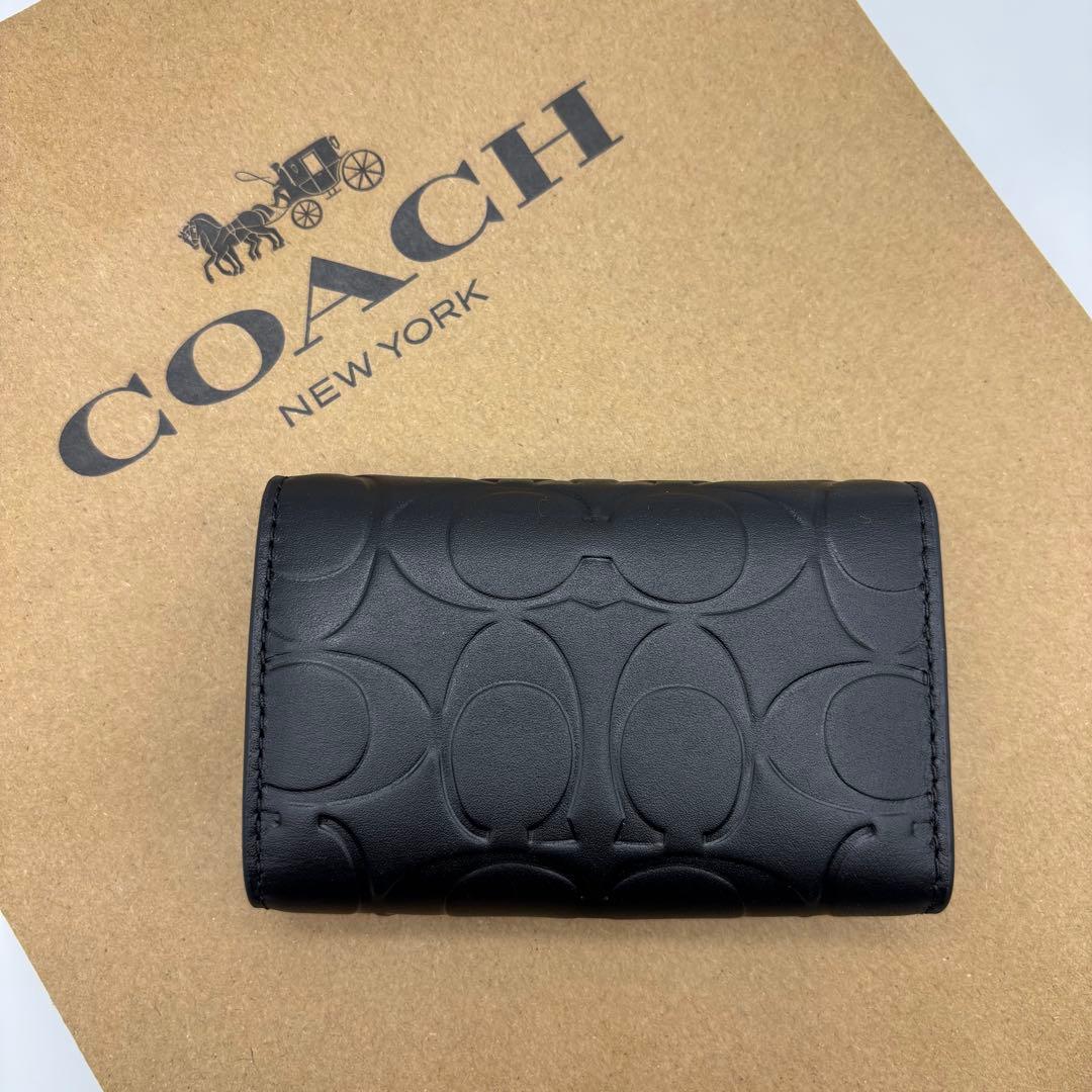 【COACH☆新品】☆ファイブ リング キー ケース☆シグネチャー レザー☆
