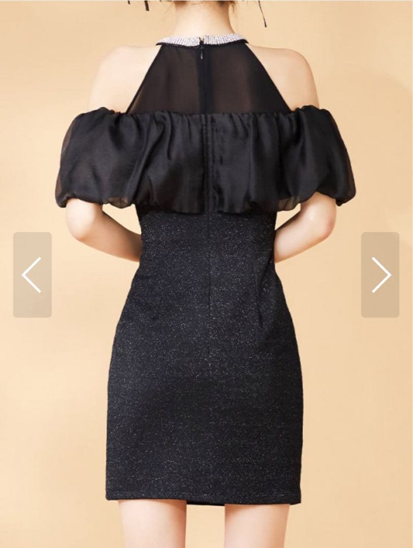 最終値下げしました！ JEWELSオフショルダー ブラック タイトドレス