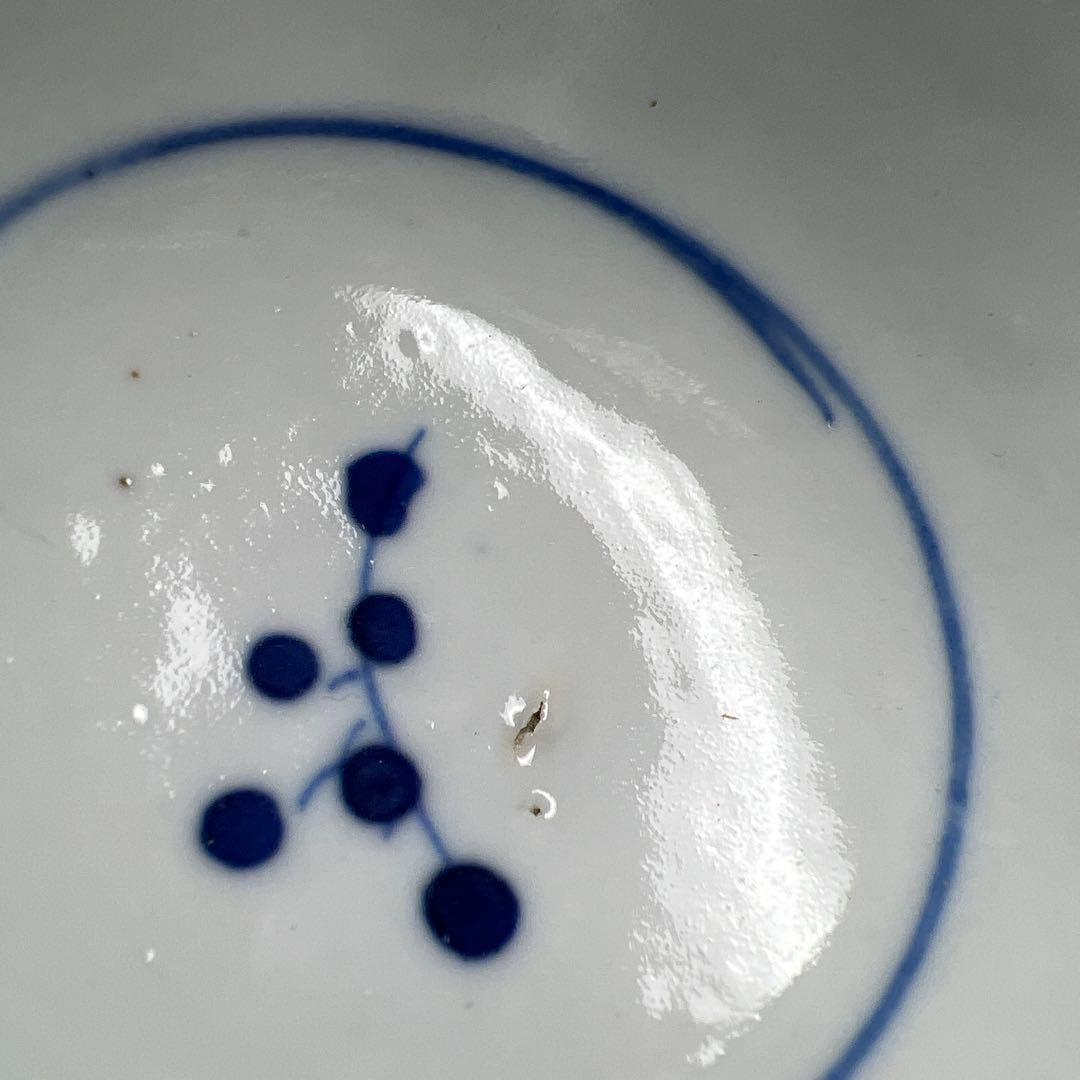 中国清時代　新渡染付煎茶碗5客　木箱付　口径約6.5㎝　東Y7-1105☆2F