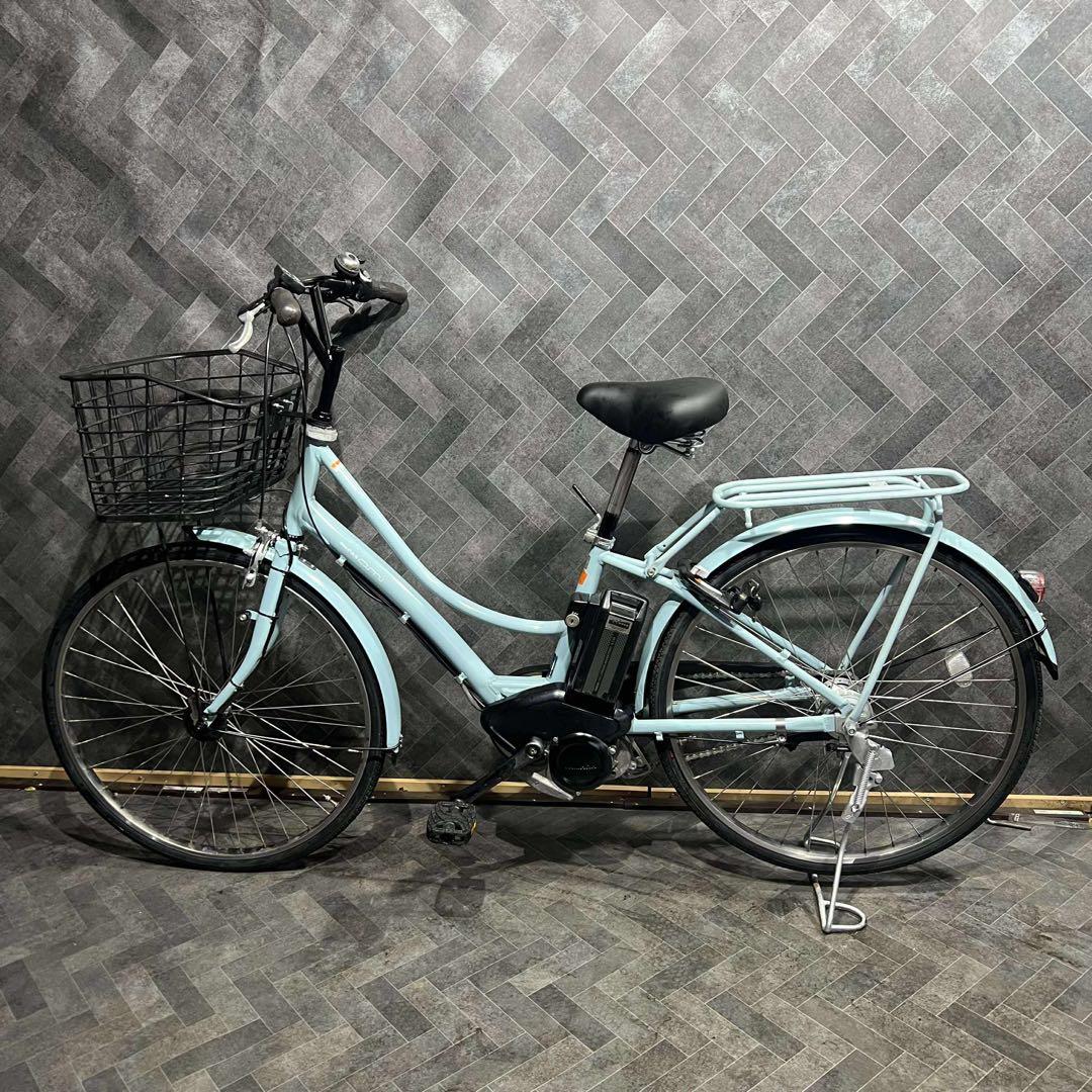 水色 電動アシスト自転車 前カゴ付き