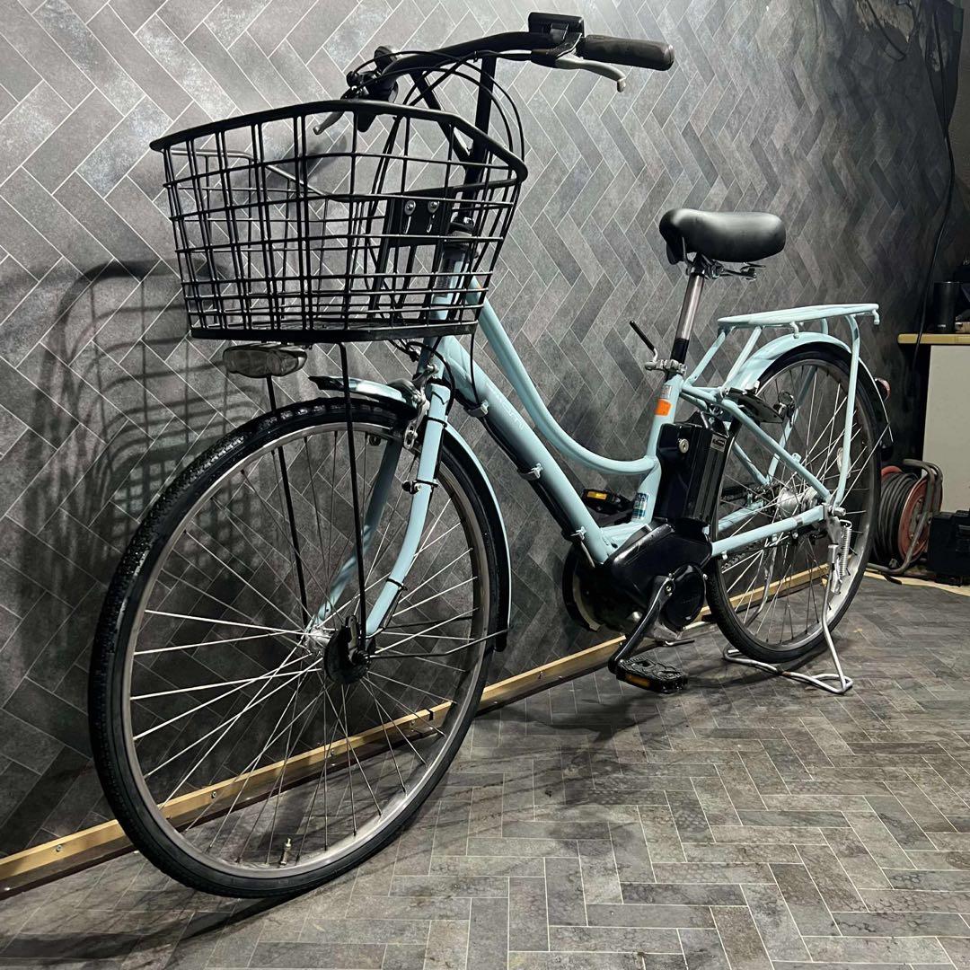 水色 電動アシスト自転車 前カゴ付き