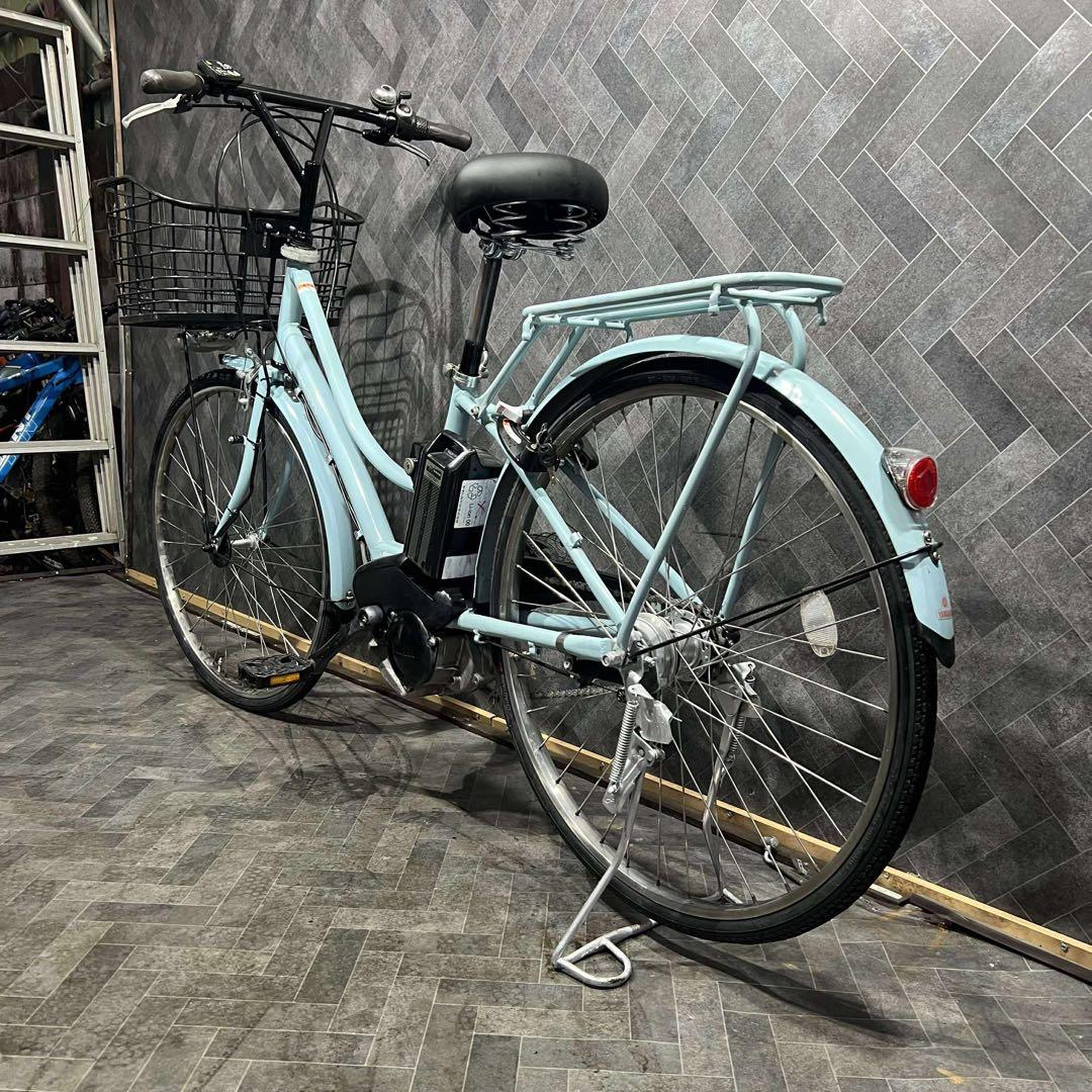 水色 電動アシスト自転車 前カゴ付き