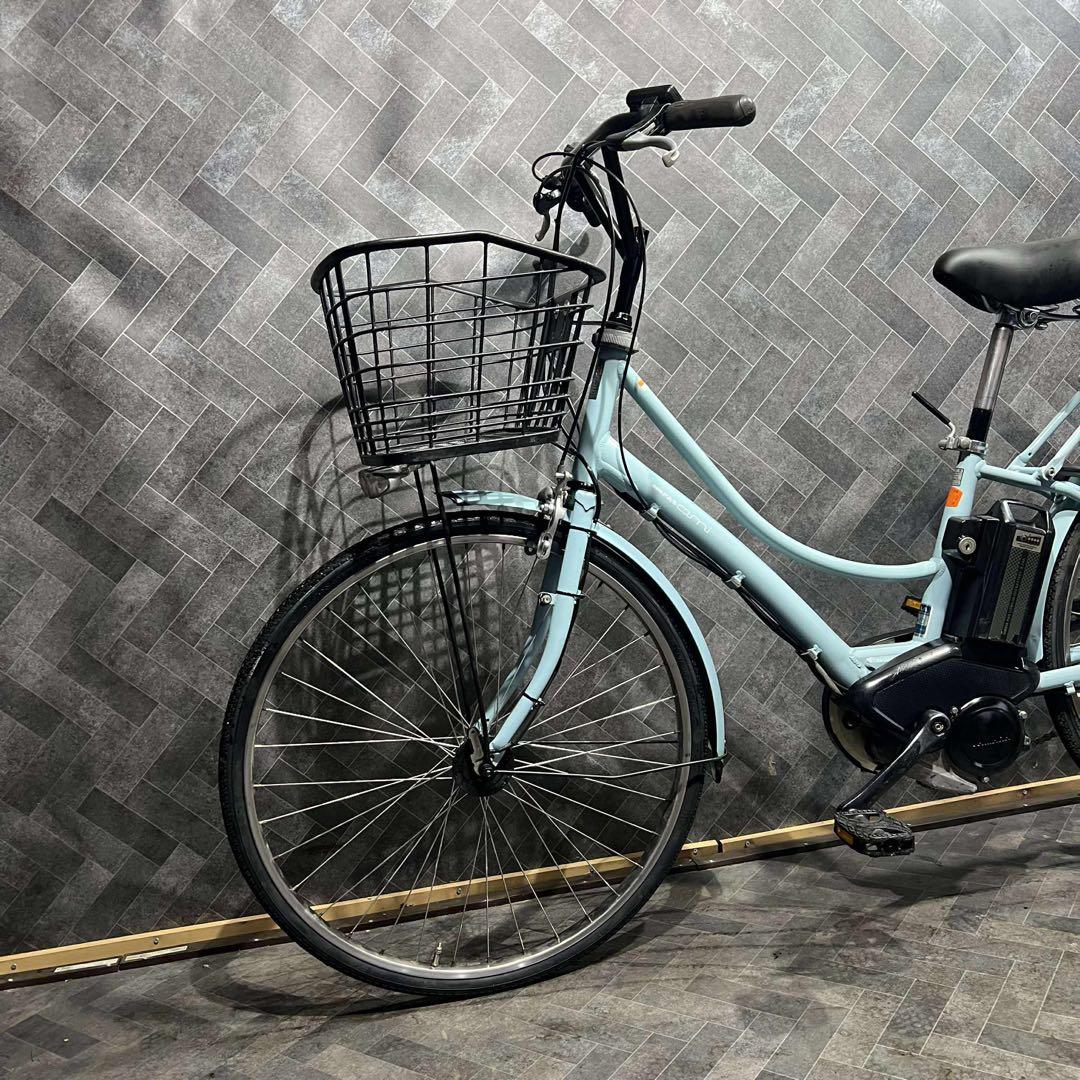 水色 電動アシスト自転車 前カゴ付き