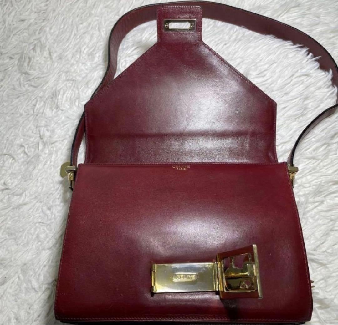 CELINE ヴィンテージ レザーショルダーバッグ