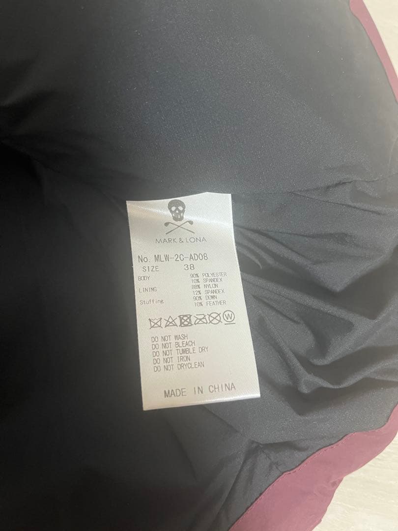 定価7.4万 MARK & LONA カモフラ ダウンベスト 38 ボルドー