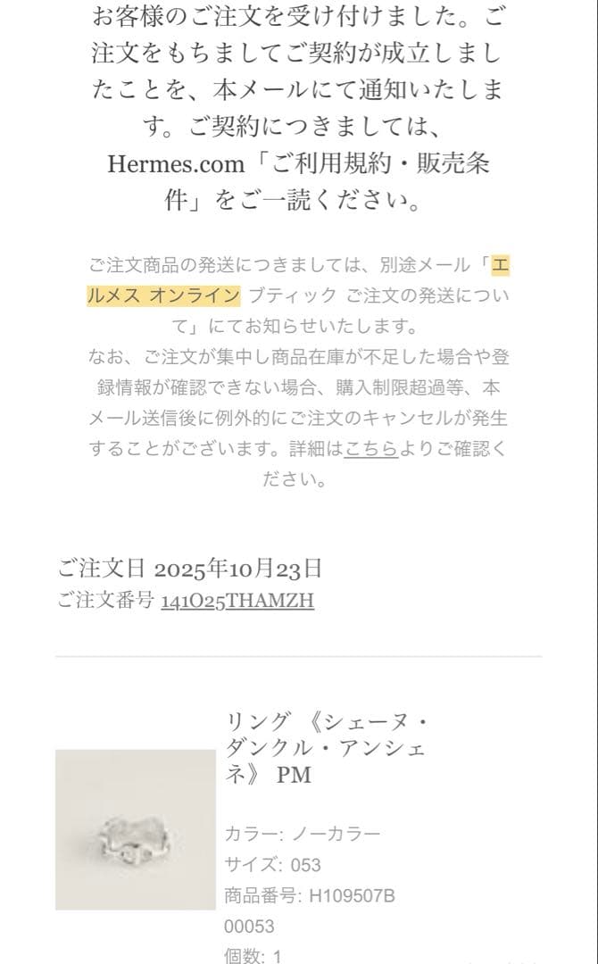 エルメス シェーヌダンクル アンシェネリング PM 53号 HERMÈS