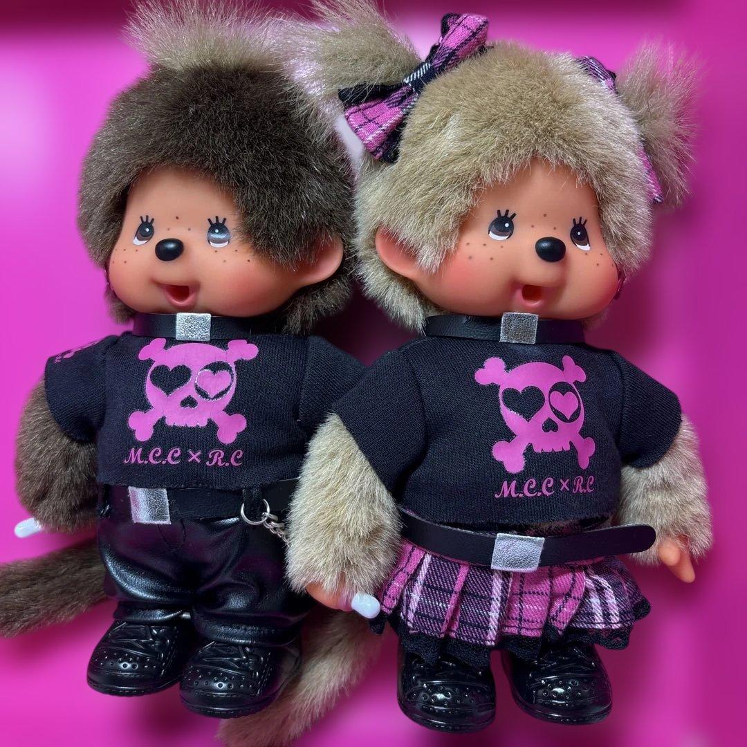 新品 ラブリーパンク モンチッチ ペア monchhichi 582