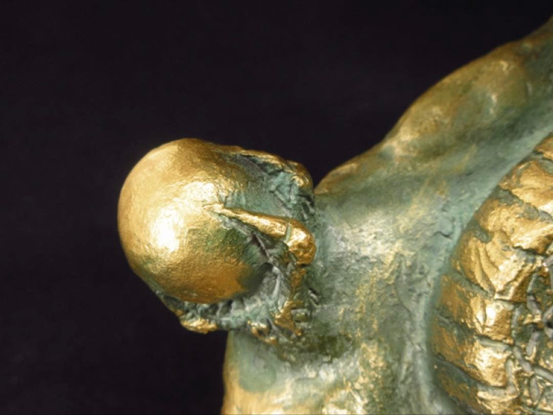 文化勲章受章彫刻家「富永直樹」造 銘「富嶽瑞龍」龍と富士山 ブロンズ像