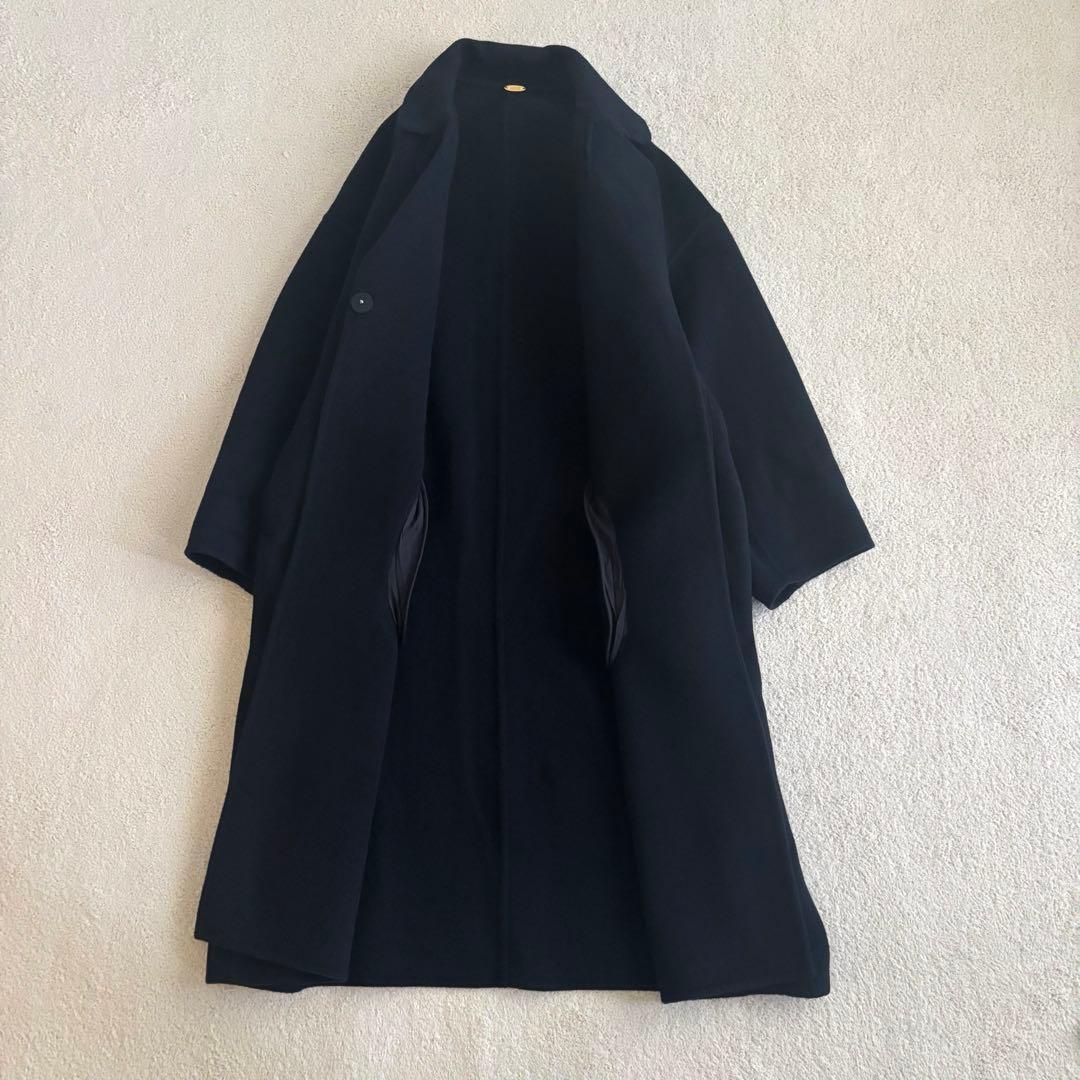 Deuxieme Classeウールアンゴラリバーコート　24AW ネイビー