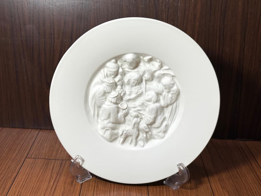 【アンティーク極美品】 KPM 1930年頃 クリスマスプレート 白磁皿 壁掛け