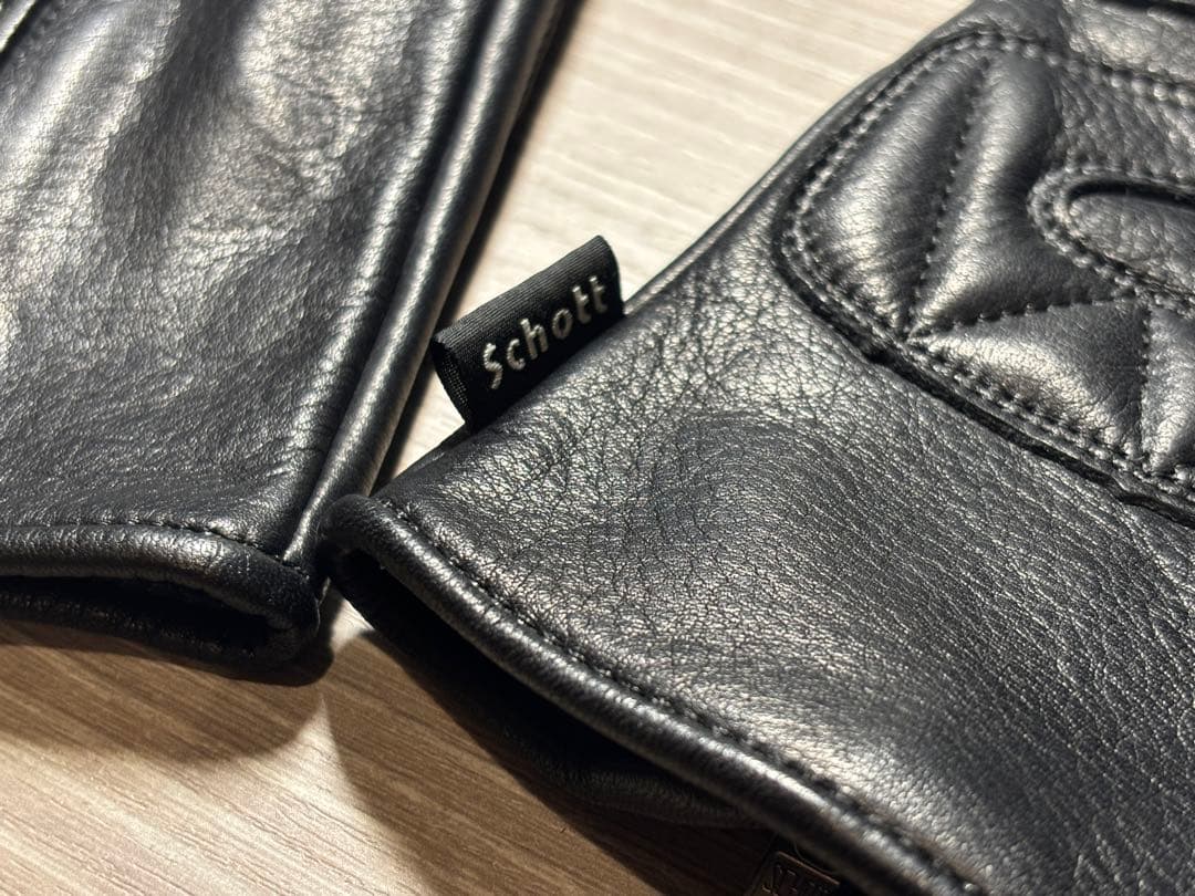 Schott ショット　革手袋　ジップ　レザーグローブ　Mサイズ　ブラック