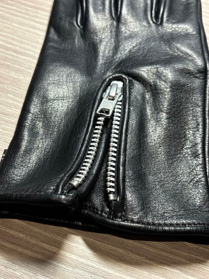 Schott ショット　革手袋　ジップ　レザーグローブ　Mサイズ　ブラック