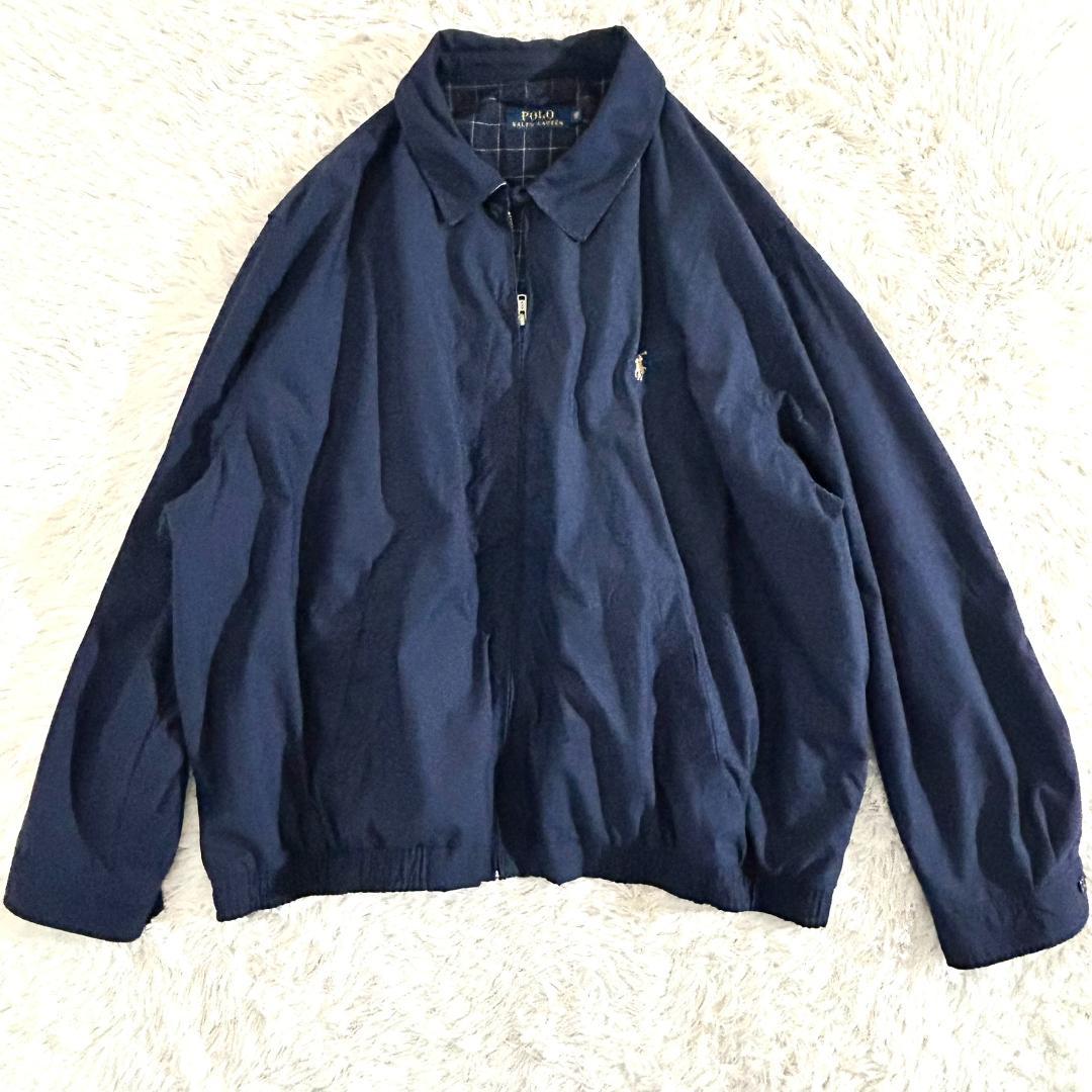 希少サイズ　ラルフローレン ポロ ジャケット ハリントンジャケット ネイビー