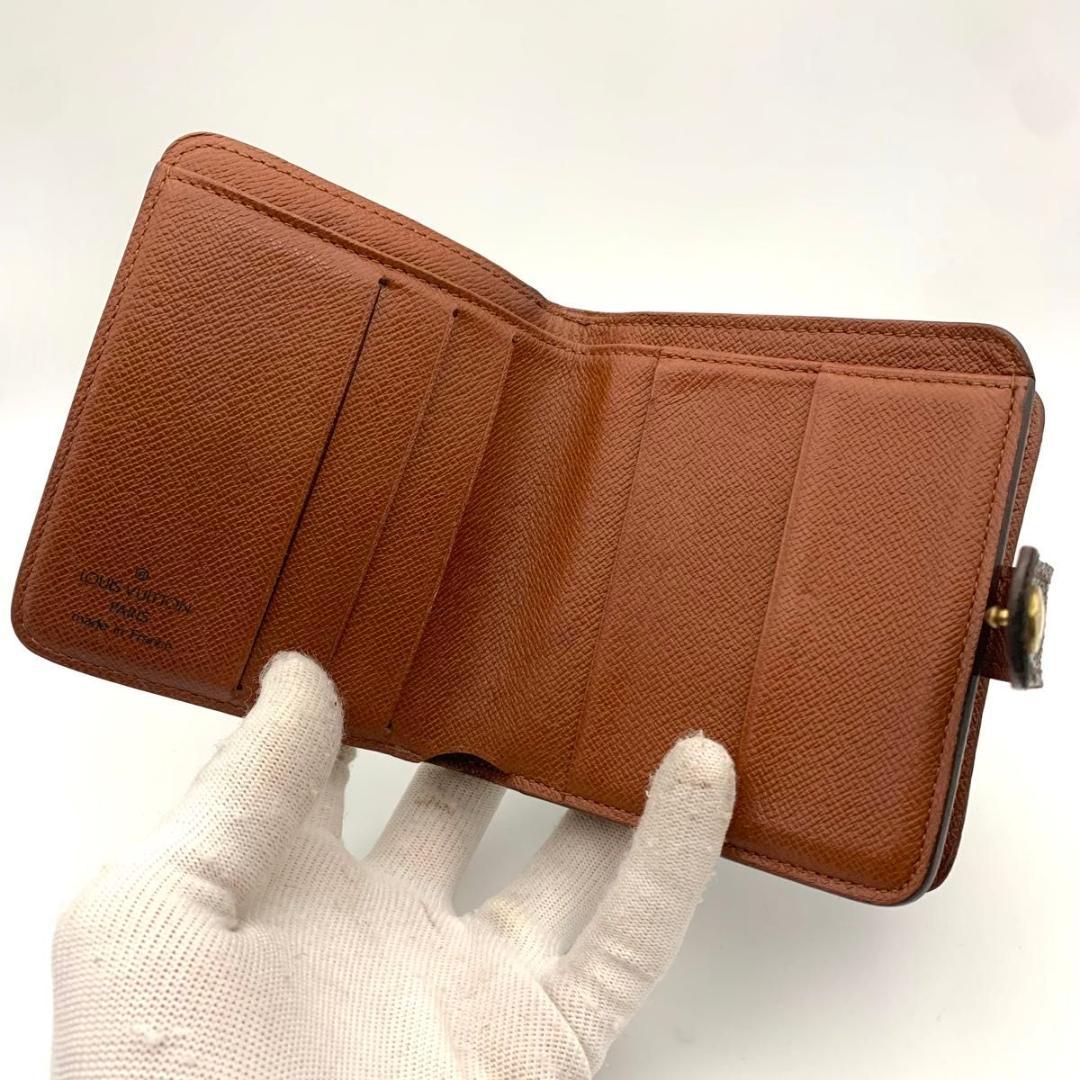 鑑定済み 箱付き ルイヴィトン コンパクトジップ 二つ折り モノグラム 財布