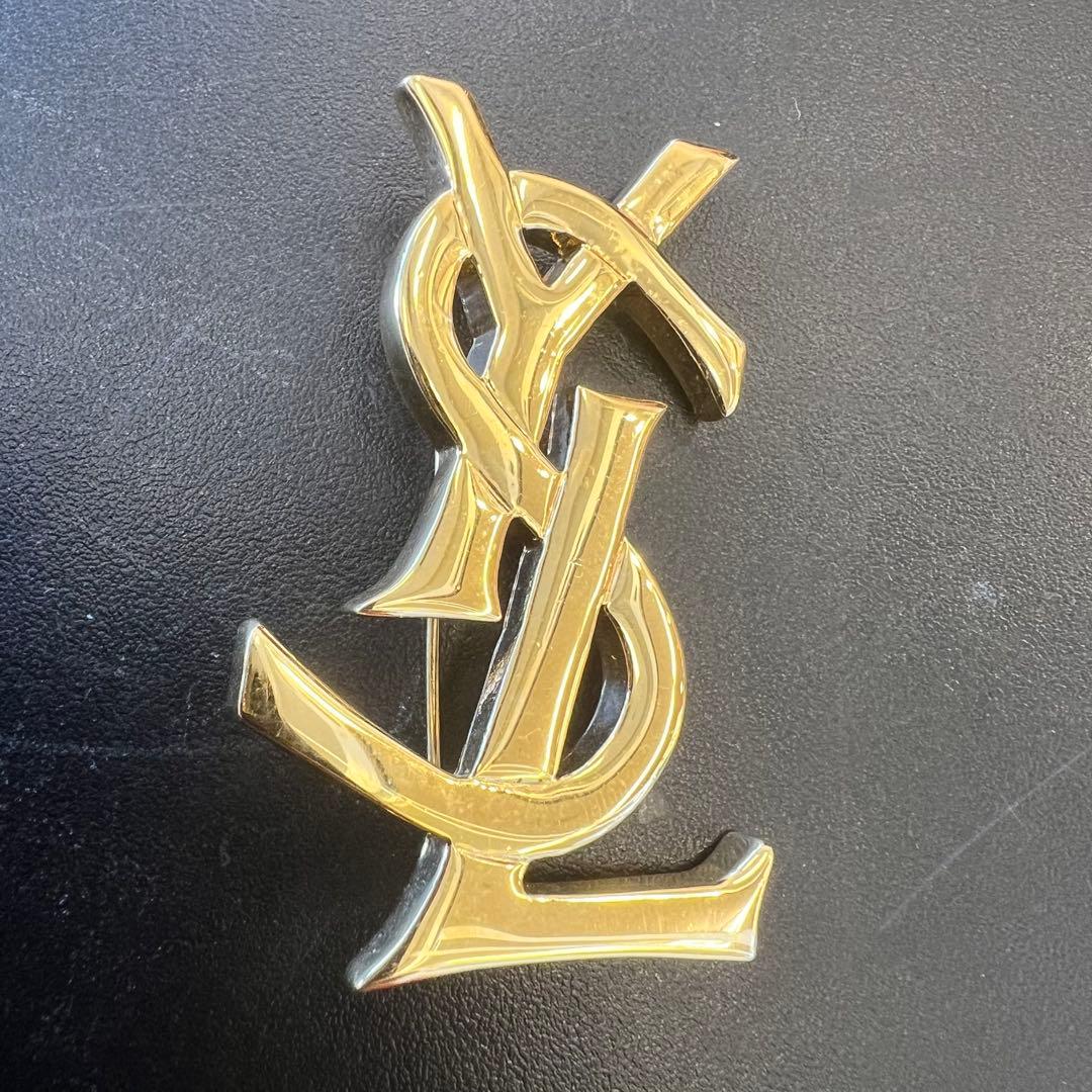 サンローラン YSL ロゴ ブローチ ゴールド　ヴィンテージ