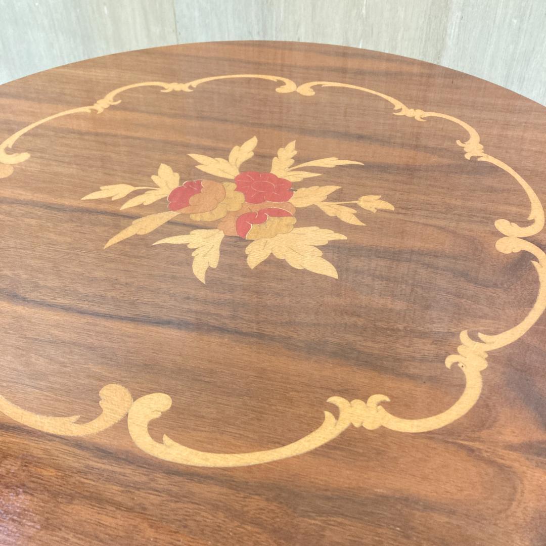 イタリア製　象嵌　猫脚　サイドテーブル　コーヒーテーブル