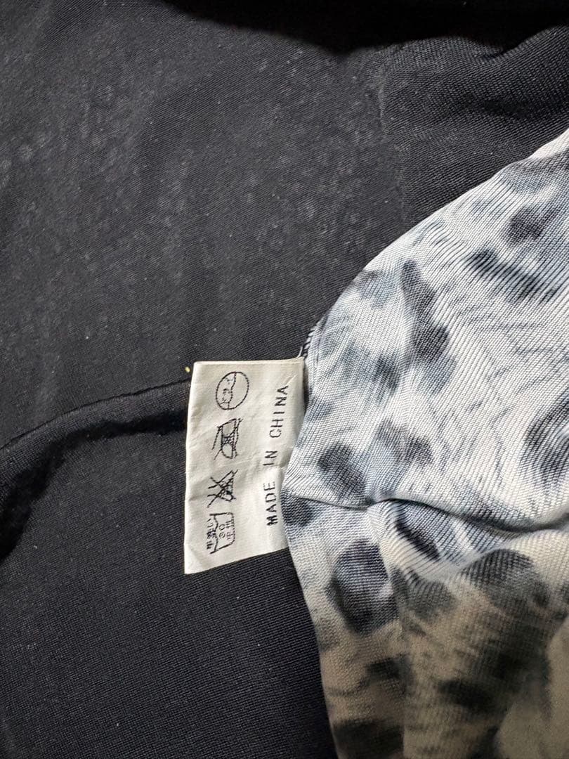 y2k 平成ギャル　ベロア　パーカー　ラインストーン　豹柄　お兄　重ね着