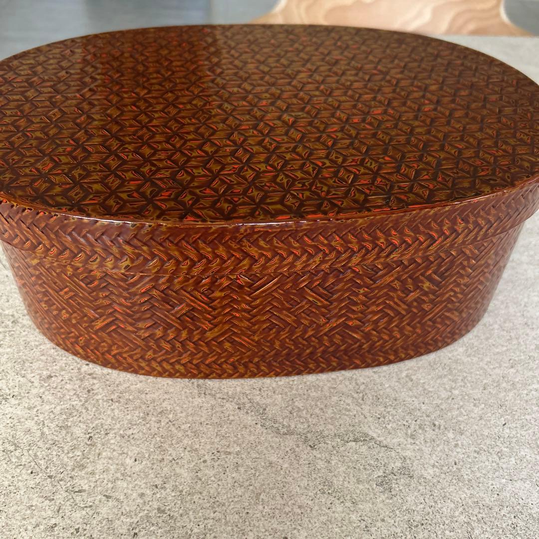 藍胎漆器　伝統工芸品　久留米　らんたい漆器　鎌倉彫茶櫃　2点おまとめ