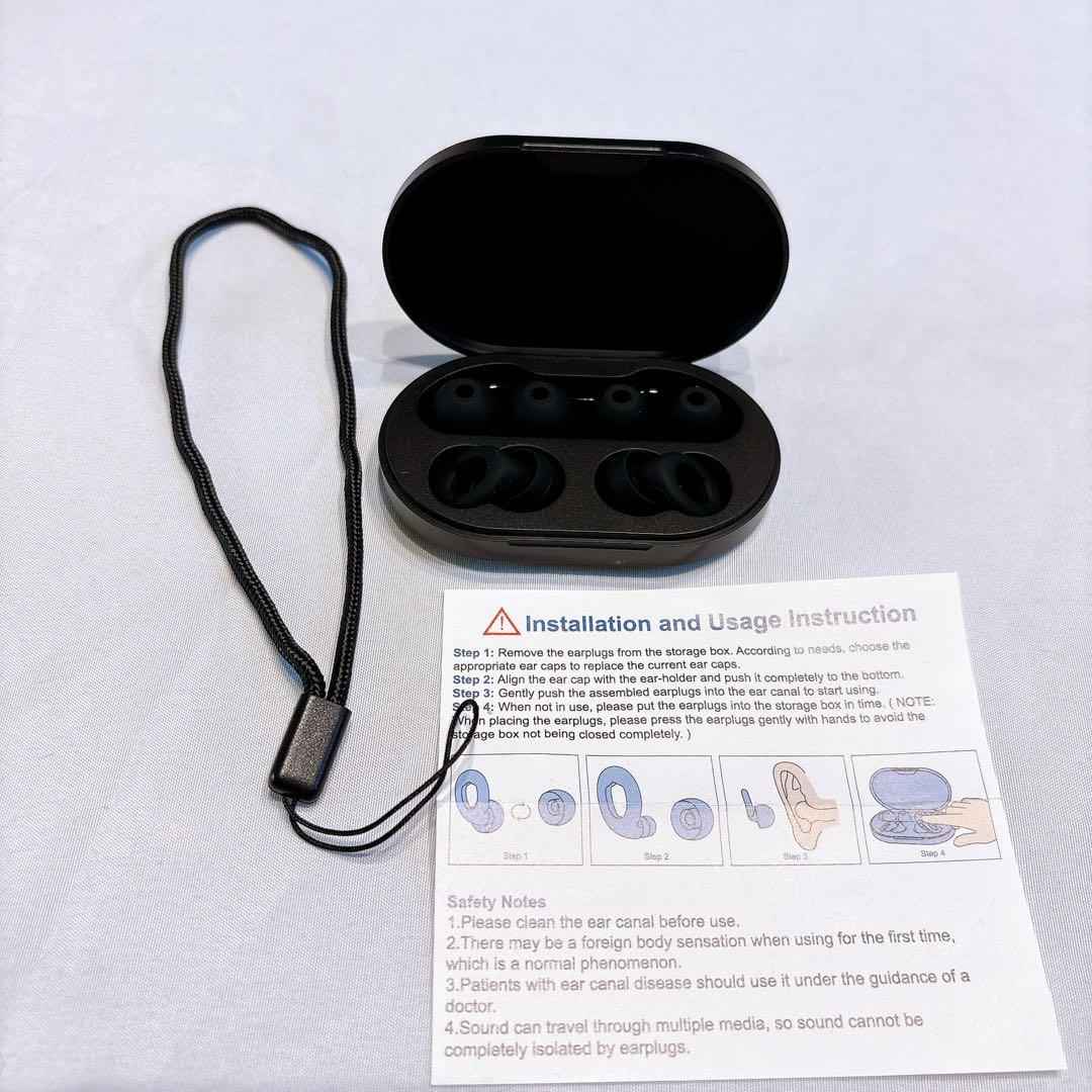 ☆耳栓 睡眠用 安眠 28dB シリコン製 3セット 収納ケース ブラック