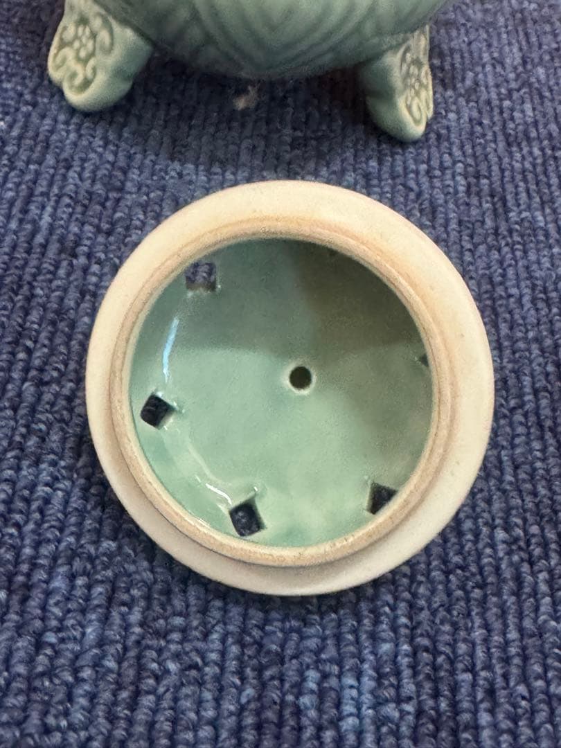 1661 清兵衞　青磁　獅子　香炉