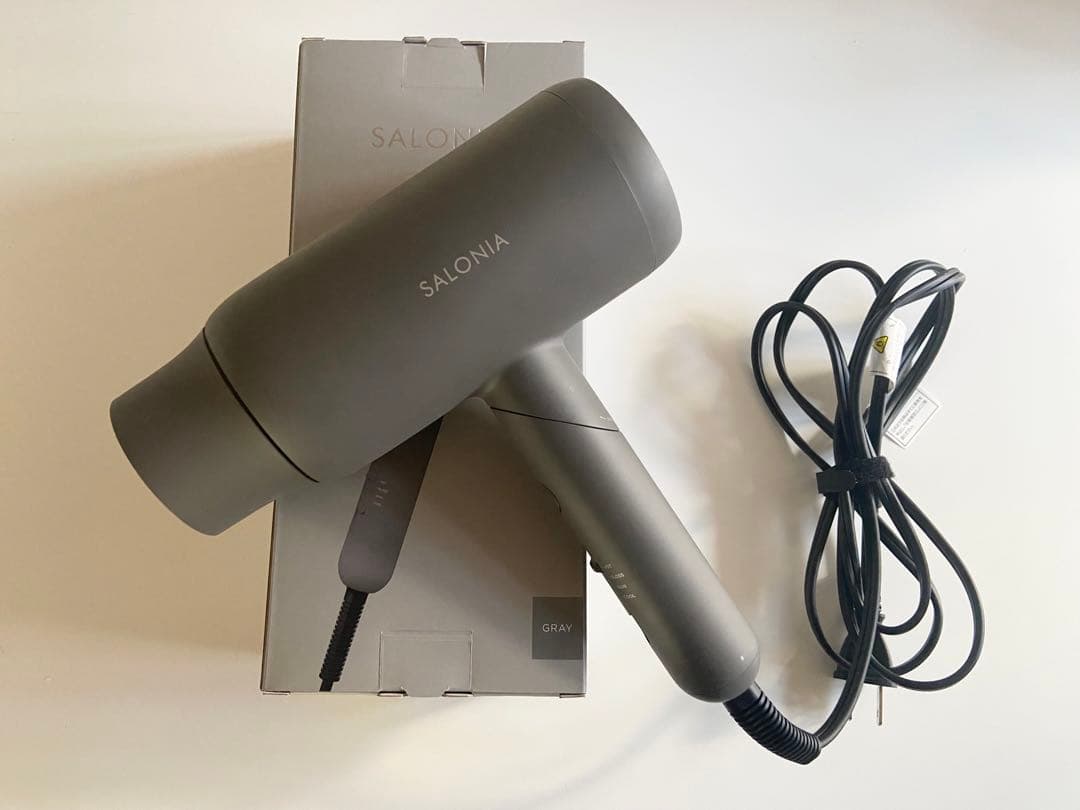 SALONIA ヘアドライヤー グレー　速乾　サロニアスムースシャインドライヤー