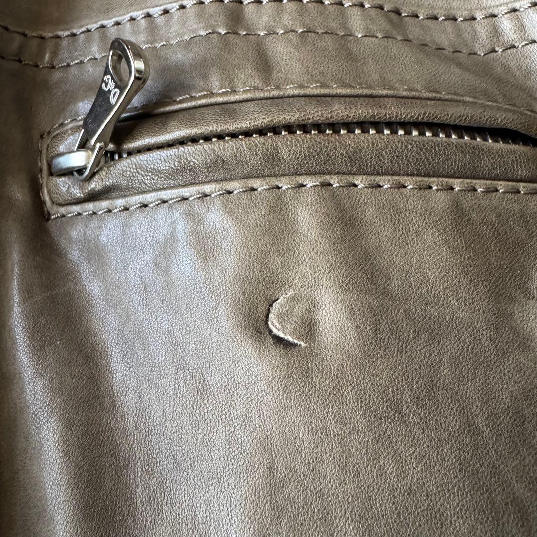 ライダー？号 さまD&G レザー シングルライダースジャケット オリーブ 48