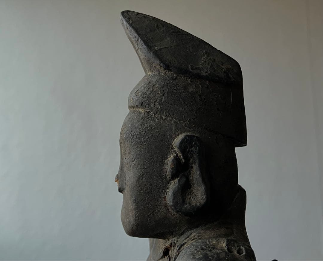 【黎明期の恵比寿木彫 室町時代頃】骨董七福神アンティーク仏像美術彫刻民藝妖怪古事