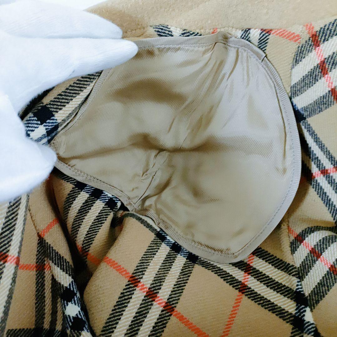 バーバリー カシミヤ混 ダブルフェイスコート ノバチェック ベージュ　金ボタン