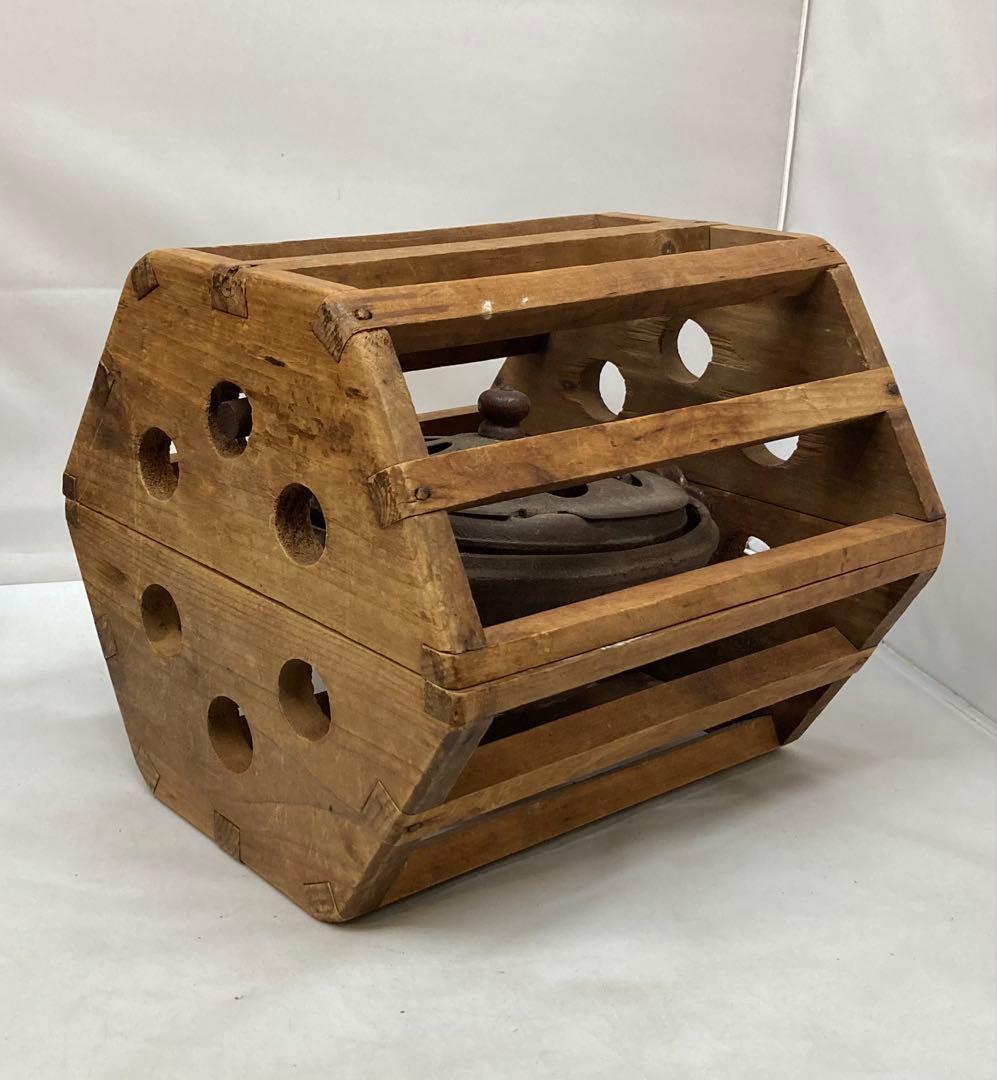 B315s 六角形回転安全炬燵　大正昭和レトロ　アンティック　中金具は鉄製