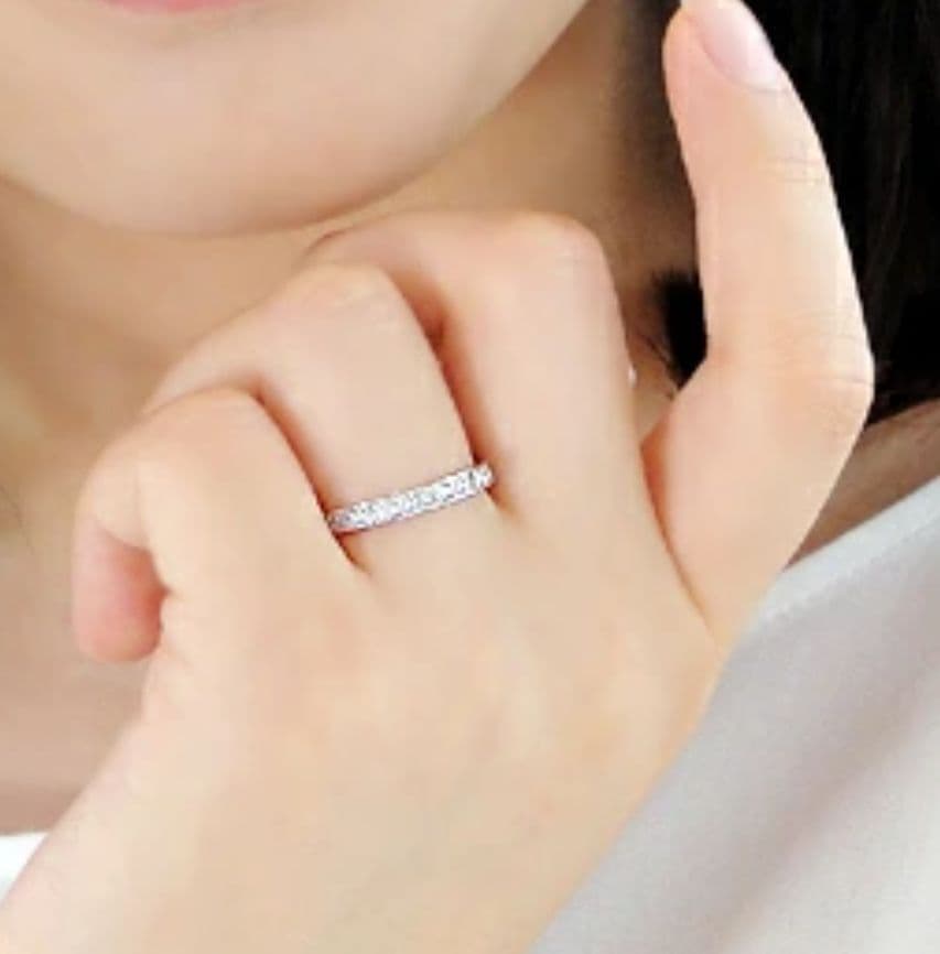 新品未使用☆PT950 H&Cダイヤモンド0.5ctフルエタニティリング 10号