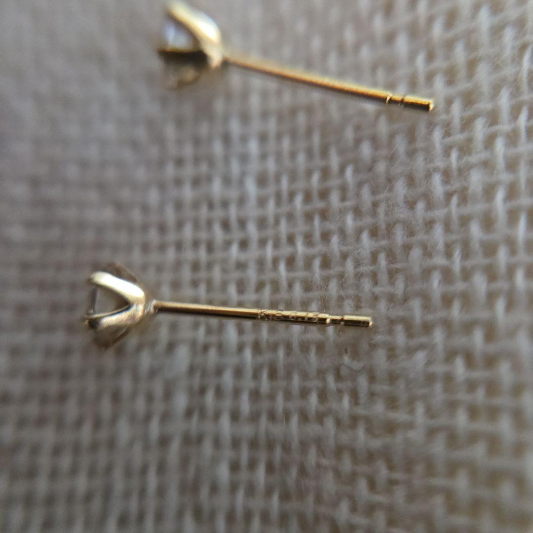 K18YG 1粒 ダイヤ 0.3ct ピアス