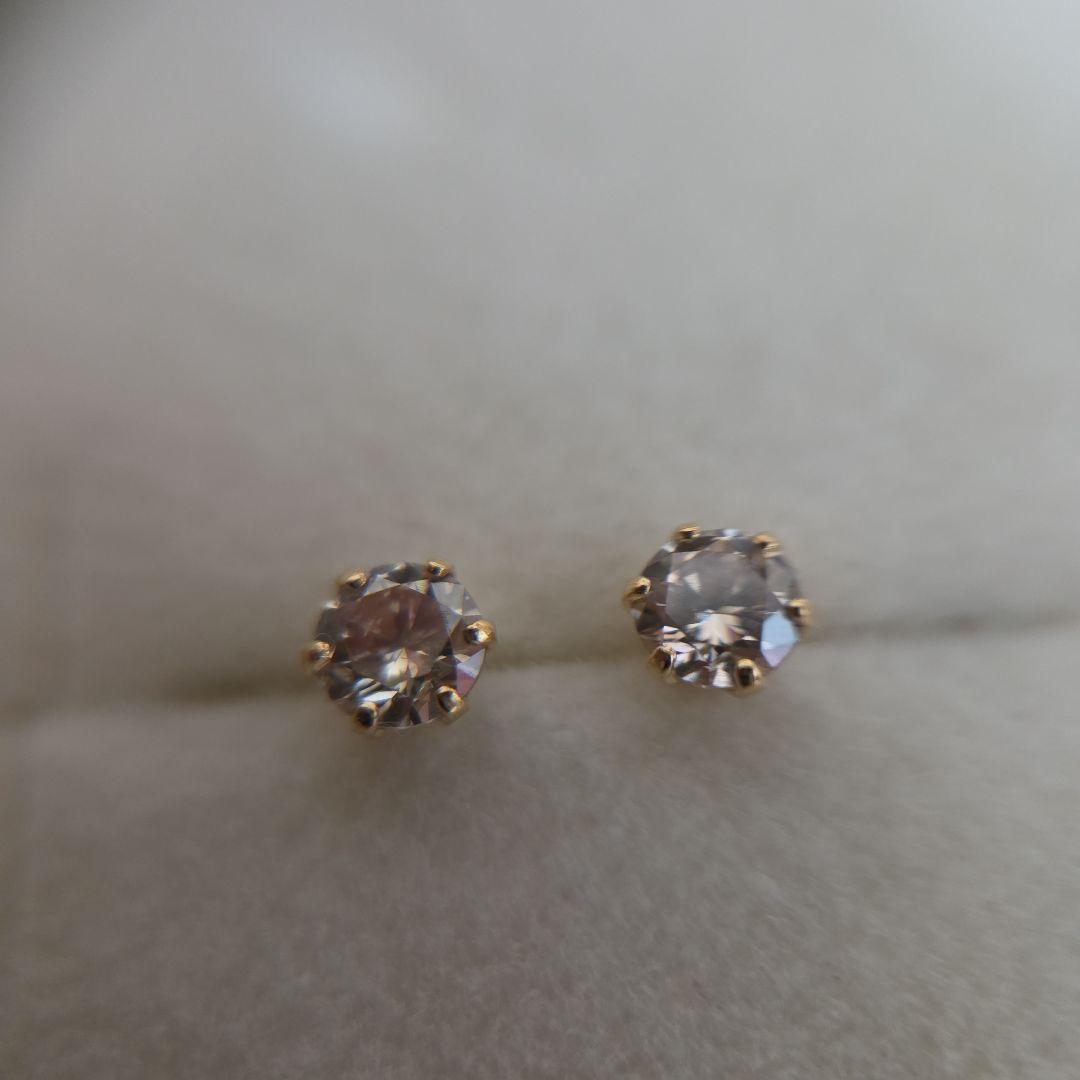K18YG 1粒 ダイヤ 0.3ct ピアス