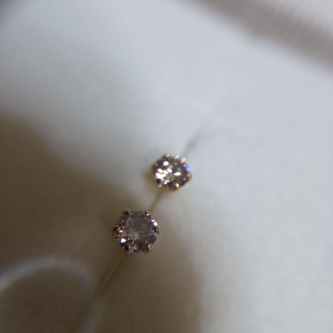 K18YG 1粒 ダイヤ 0.3ct ピアス