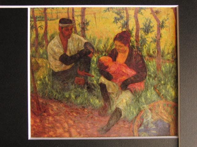 大久保作次郎、平和、希少な画集より、新品高級額・額装付