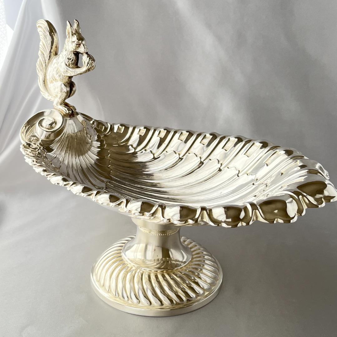 リスのナッツボウル / センターピース【シルバープレート】大型