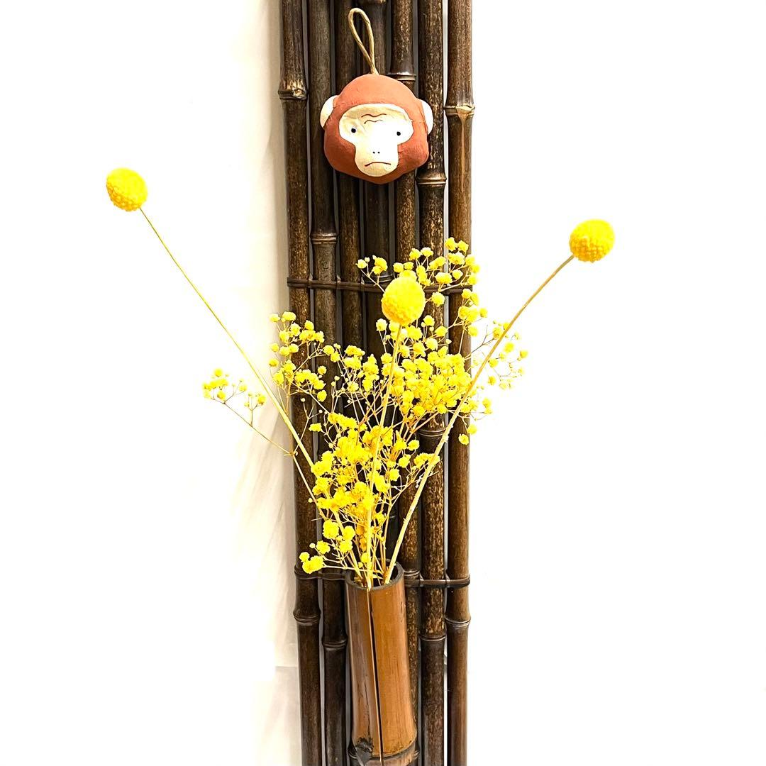 希少・時代物■黒竹　垂撥（すいはつ）7本組・掛け花器・茶道具・竹工芸・インテリア