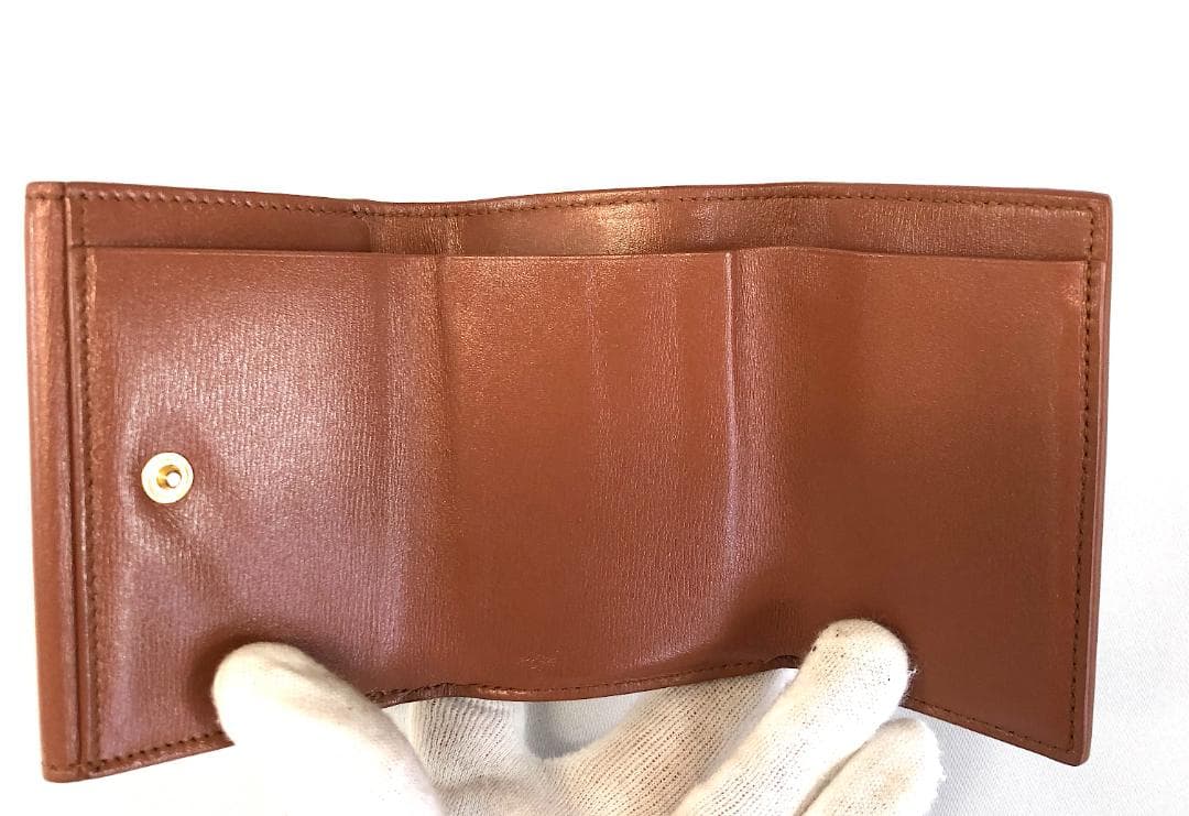 【美品】ジルサンダー 折財布 茶 AA250-15