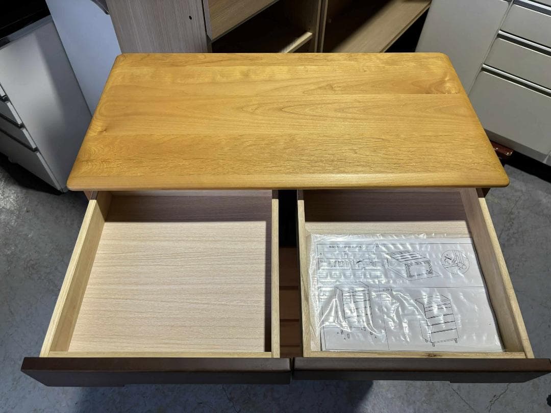 ペコ 服部家具 モダン ハイチェスト、整理タンス 6段幅80cm Used