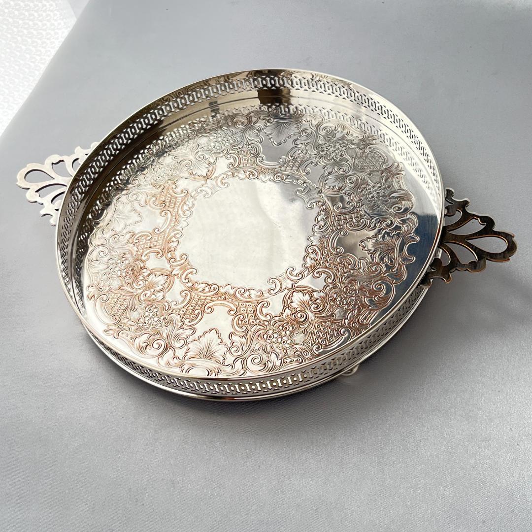 カードトレー / ドリンクトレー 直径18cm【シルバープレート】