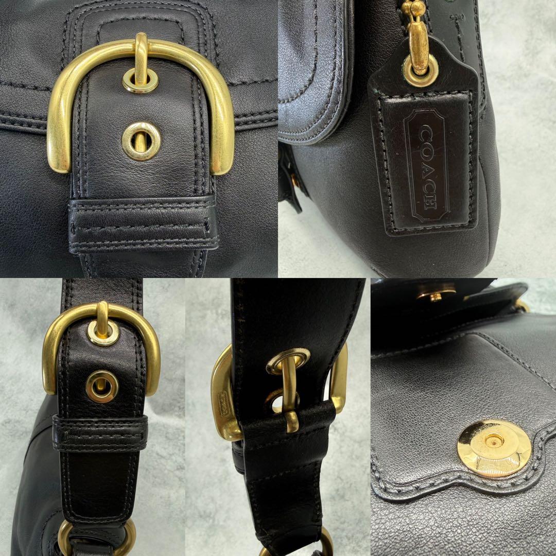 【良品】COACH コーチ ワンショルダーバッグ ソーホー レザー 肩掛け 黒