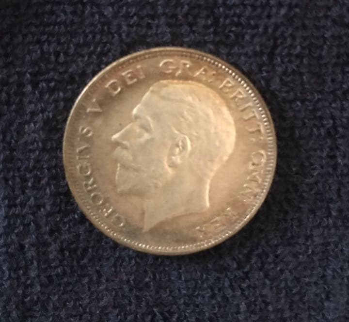 ジョージ5世　ハーフクラウン　イギリス 1929年　銀貨