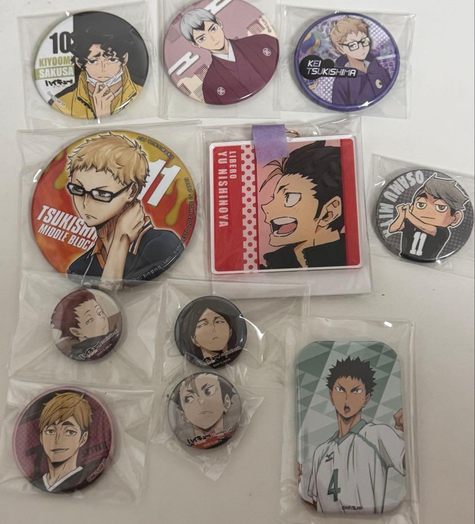 ハイキュー　佐久早　月島　北　岩泉　天童　角名　宮　西谷　缶バッジ　アクリル
