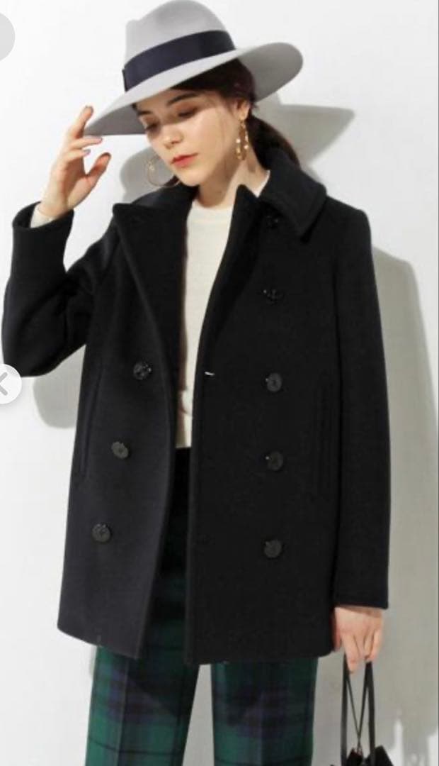 【美品 1度のみ使用】HYKE ハイク　黒　ショート丈　Pコート　サイズ：1