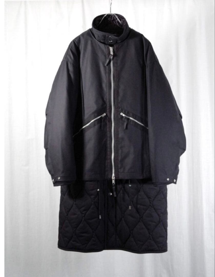 ジャケット・アウター ALMOSTBLACK / LAYERED ZIP-UP COAT 2