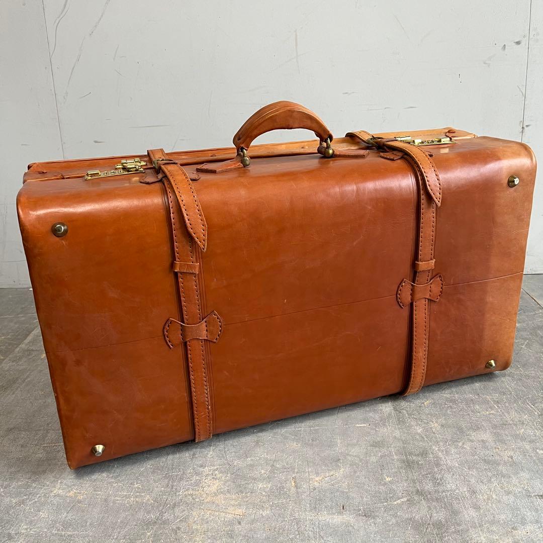 アンティーク レザー 本革 トランクケース 昭和レトロ z450