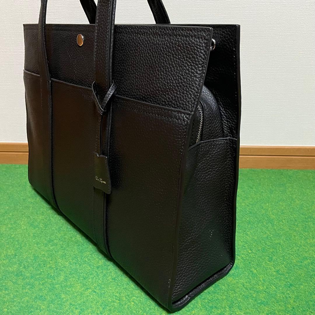 オールレザー ビジネスバッグ ブラック トート