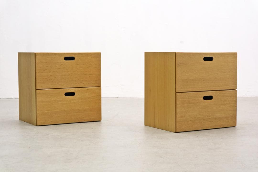2個セット MUJI 無印良品 スタッキングチェスト 引き出し 2杯 オーク 2