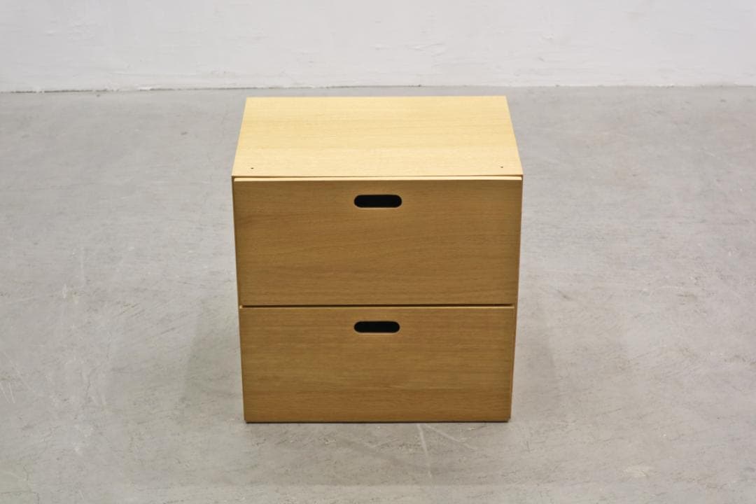 2個セット MUJI 無印良品 スタッキングチェスト 引き出し 2杯 オーク 2