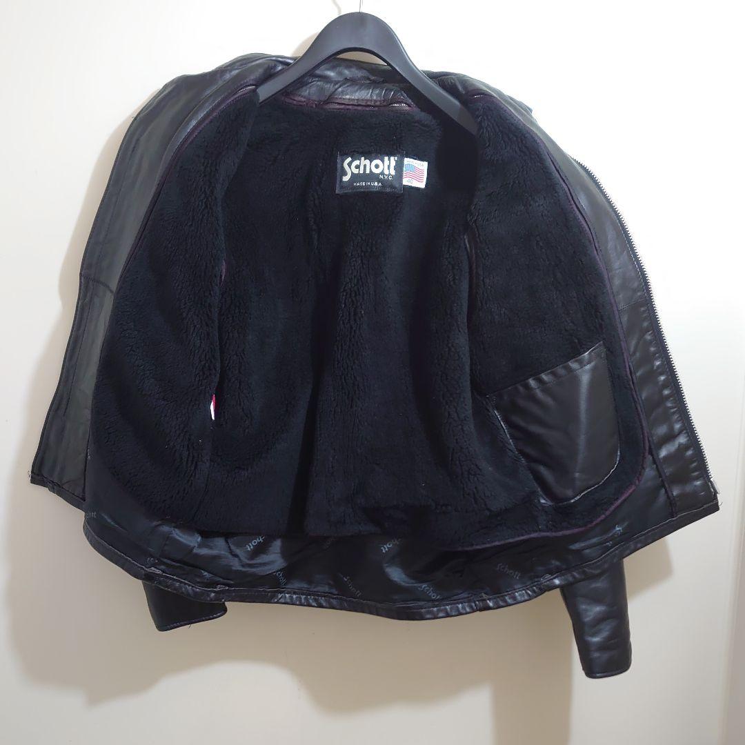 ★美品★Schott６４１　シングルライダース　黒　size４０　アメリカ製