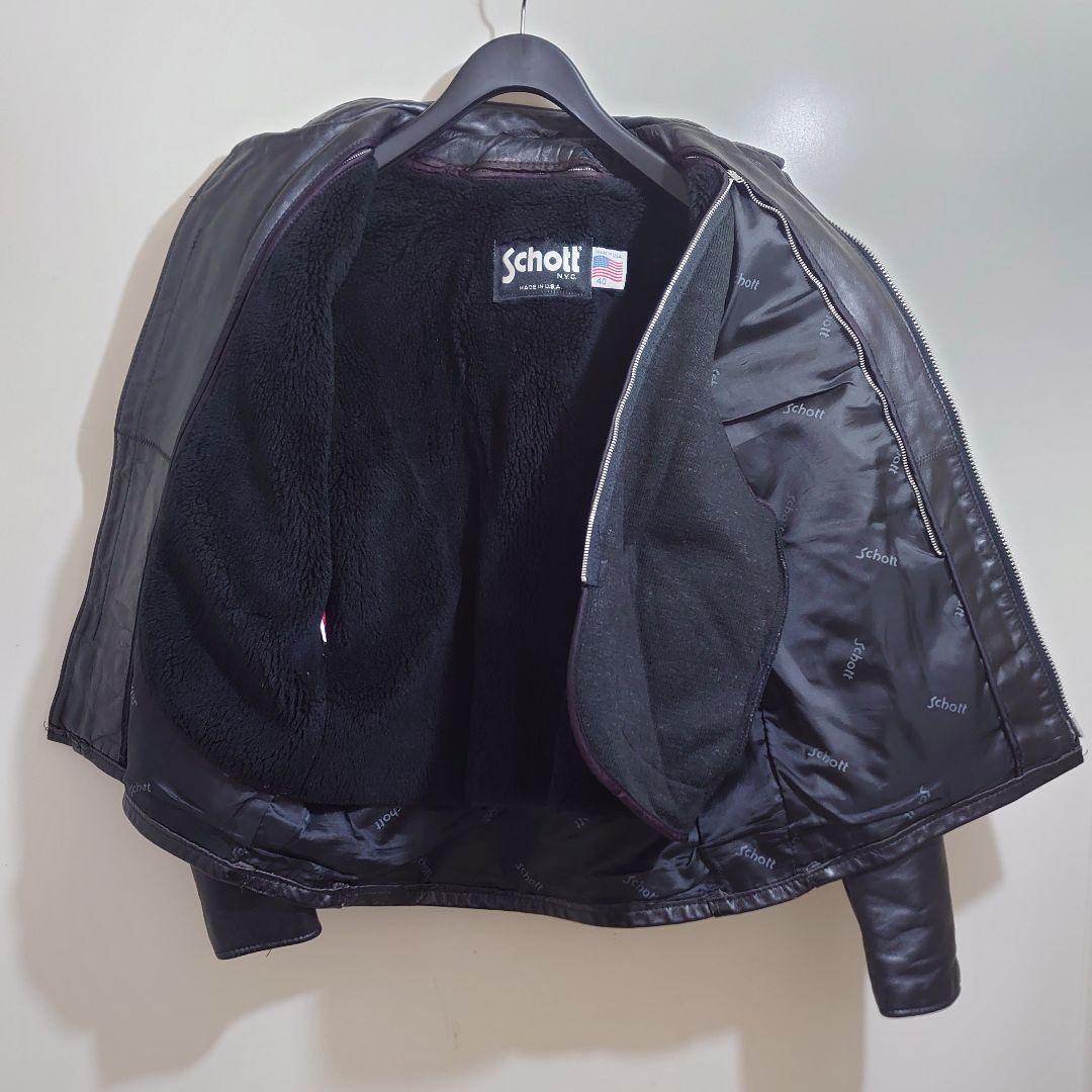 ★美品★Schott６４１　シングルライダース　黒　size４０　アメリカ製